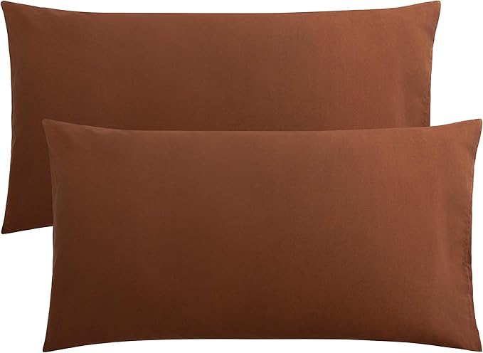 FLXXIE 2 Pack Microfiber King Pillow Cases, 1800 Super Soft Pillowcases with Envelope Closure, Wrinkle, Fade and Stain Resistant Pillow Covers, 20x36, Brown