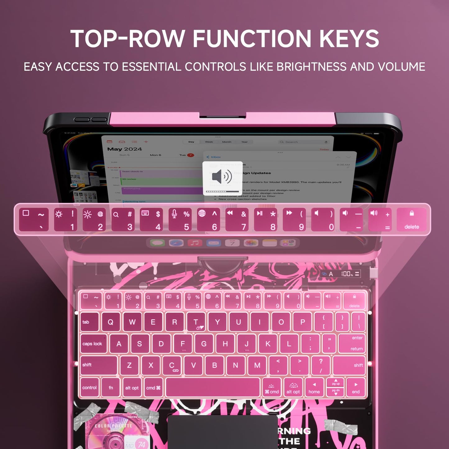 Transparent Keyboard Case for iPad 11” (10th & 11th Gen) – 360° Rotating, Backlit, Trackpad