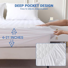 MUXHOMO 2 Pack Queen Mattress Protector, 100% Waterproof Quilted Mattress Cover Queen Size Bed, Noiseless Soft & Cooling Mattress Pad Cover, Deep Pocket 6
