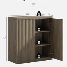 SICOTAS Buffet Cabinet with Storage Accent Sideboard Modern Credenza with Doors & Shelves Fluted Media Console Mid Century Coffee Bar Table for Living Room Kitchen Dining Room Hallway (1PCS)