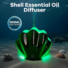 Essential Oil Diffuser 260ML, Shell Aroma Diffuser with Remote Control Humidifier with 7 Colors LED Night Light for Bedroom Home Relaxation (Green)