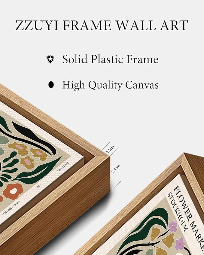 Zzuyi Framed Flower Market Wall Art,Botanical Prints,Green Flower Prints Anthropologie art for Bathroom,Aesthetic Decor-12"x 16"