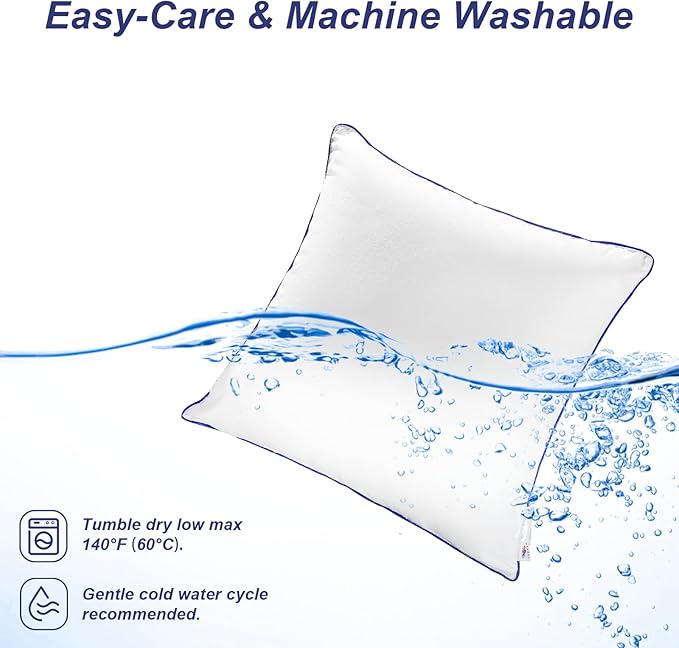 20x20 Pillow Inserts Set of 2, Machine Washable Soft Fluffy Hypoallergenic Virgin Microfiber Premium Throw Pillow Stuffer, Christmas Decorative Cushion for Bed, Couch, Sofa,Indoor - White