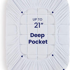 SLEEP ZONE Twin XL Cotton Mattress Pad for College Dorm, Machine Washable Mattress Protector Cover, Soft Cotton Top Cooling Mattress Topper Fits 8-21 inch Deep Pocket, Twin XL