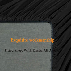 SONORO KATE Bed Sheet Set Super Soft Microfiber 1800 Thread Count Luxury Egyptian Sheets Fit 18-24 Inch Deep Pocket Mattress Wrinkle-6 Piece (Black, Full)