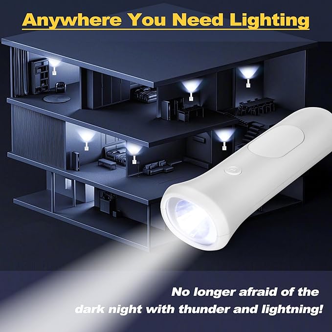 4 in 1 Emergency Lights for Home Power Failure,Rechargeable LED Flashlight Plug in Wall, Automatic Turn-On Power Outage Night Light Flashlight for Hurricane Preparedness Items