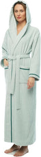 Arus Women's Hooded Classic Bathrobe Turkish Cotton Robe with Full Length Options