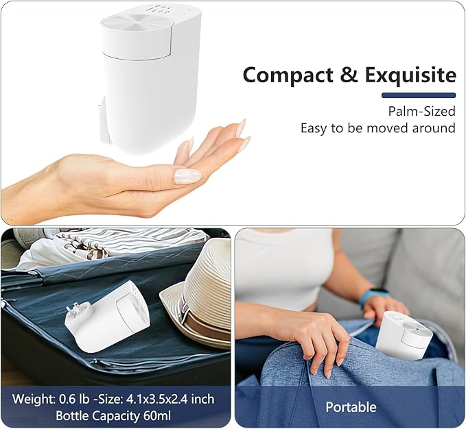 Plug-in Wall Diffuser | Waterless Essential Oil Aroma Diffuser | Portable Mini Home Scent Machine for Large Room | Aromatherapy Kit with 100ml Oil & Refill Bottle | White | Gift