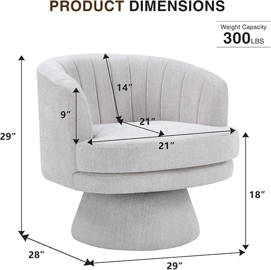 CANMOV Swivel Accent Chair with Armrest Set of 2, Modern 360 Degree Swivel Barrel Chair with Curve Back and Soft Cushion,Comfy Round Sherpa Teddy Armchair Single Sofa for Living Room,Bedroom,Grey