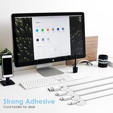 12 Pack Cable Clips, Znben Clear Cord Organizer Holder Adhesive Cord Management Charger Wire Holder Clips for Desk, Home, Office, Car, Cubicle, Nightstand