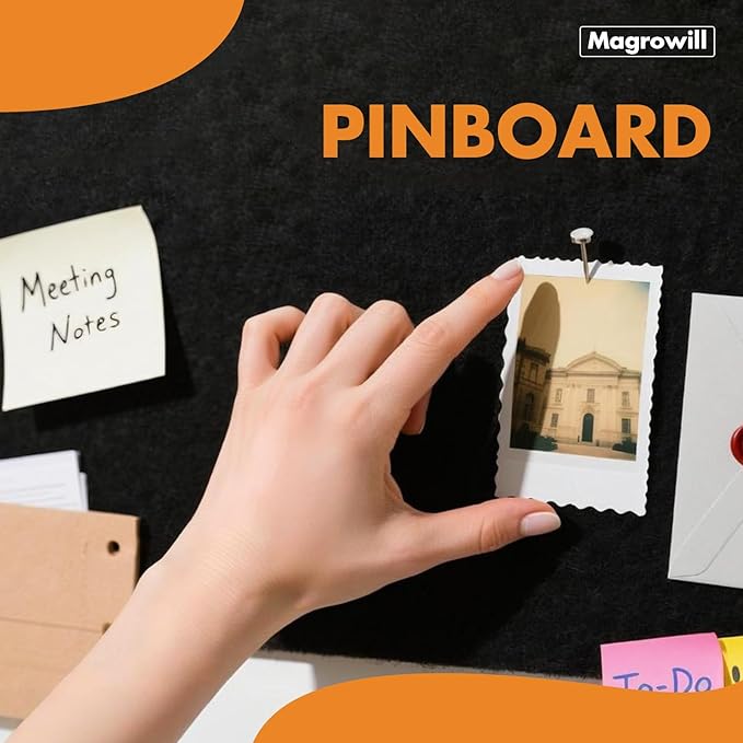 Cork Board Tiles for Wall with Push Pins, 36" x 24" Slat Bulletin Board Sets, Self-Adhesive Pin Board | Magrowill 6 Packs Felt Panels for Office Home Classroom Dorm Interior Wall Decor
