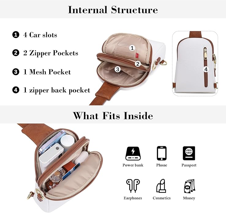 INICAT Travel Small Crossbody Sling Bags Women Cross Body Purses Passport Holder Vegan Leather Fanny Packs Birthday Gifts