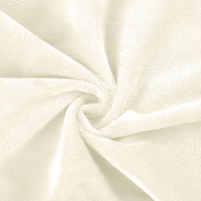 EVOLIVE Soft Micromink, Faux Fur, Faux Suede Body Pillow Cover 21"x54" Replacement with Zipper Closure (21"x54" Body Pillow Cover, Cream)