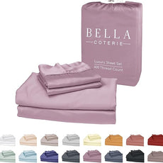 Bella Coterie Luxury Bamboo Viscose 34” Split Top King Size Sheet Set | 1 Fitted Sheet for Sleep Number & Adjustable Beds | 100% Organically Grown | Cooling & Soft | 18” Deep Pocket [Lilac]