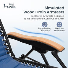 PHI VILLA XXL Oversized Padded Zero Gravity Chair, Foldable Patio Recliner, 30