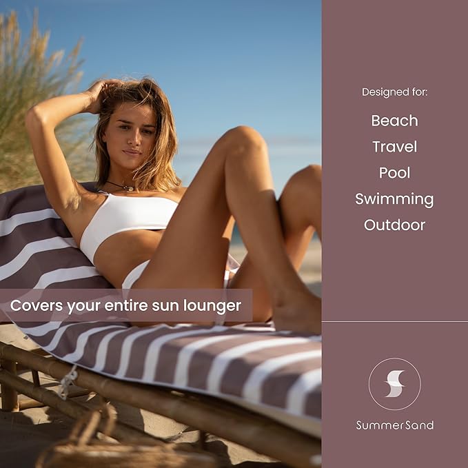 SummerSand Microfiber Beach Towel Extra Large (79 x 39.5 in) - Quick Dry, Sand Free - Compact and Lightweight for Travel - Recycled Materials - Travel Bag Incl - Oversized Pool Towel – Dusty Rose