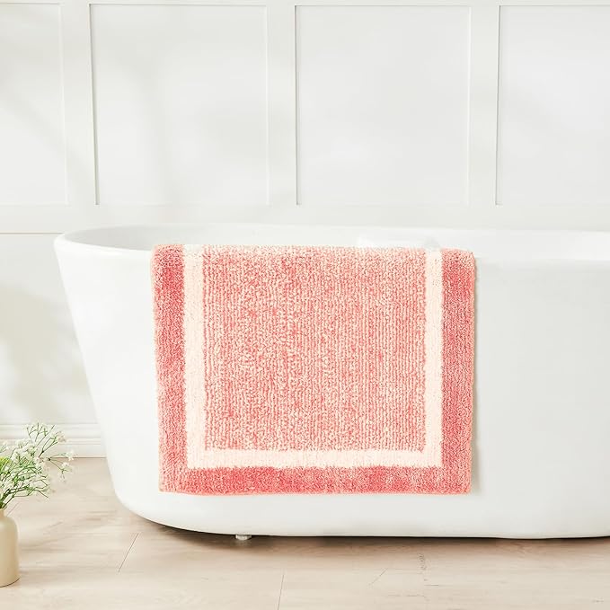 CozeCube Bath mats for Bathroom Non Slip, Fluffy Absorbent Microfiber Bath mat Washable, Aesthetic Bathroom Rugs, Long Blossom Pink Bath Runner, Blossom Pink, 59" x 24"