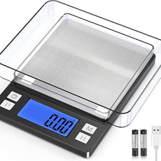 BOMATA 0.01g/1kg Upgraded Small Digital Scale, USB Rechargeable, with Larger Display and Hold,Tare Function, 9 Units, High Precision Digital Scale Grams and oz for Small Item, Kitchen…