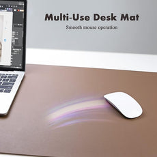 YSAGi Double-Sided Desk Pad, Leather Desk Mat, Eco Cork Desk Pad Protector,Large Mouse Pad,Waterproof Desk Blotter for Office/Home (Coffee+Cork, 47.2