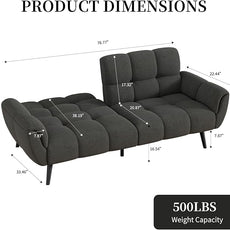 Futon Sofa Bed, Convertible 77