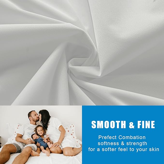 2 Pack Mattress Protector Full Size 100% Waterproof Fitted Mattress Cover, Breathable Noiseless & Machine Washable Bed Cover Deep Pocket from 5" to 21", Bed Protector for Pets Kids Adults Light Grey