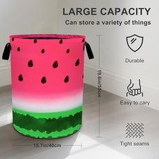 Watermelon Laundry Basket Foldable Oxford Cloth Tote Bag Laundry Hamper Clothes Storage Bucket Organizer For Bathroom/Laundry Storage/Bedroom 19.6x15.7 Inch