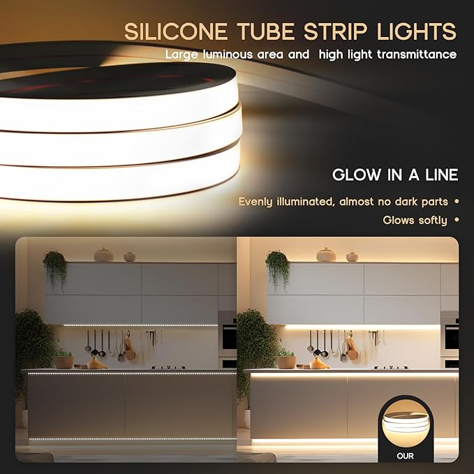 LED Strip Lights Pink,9.8ft 110-120V Neon Rope Lights,Flexible Silicone Outdoor Waterproof Neon Strip Lights for Bedroom,Mirror,Kitchen Cabinet, Living Room,Halloween Decor