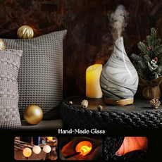 Porseme 280ml Essential Oil Diffuser Glass Color Changing Aroma Air Diffusers Aromatherapy Ultrasonic Cool Mist Humidifier 7 Running Hours Waterless Auto-Off for Sleeping, Yoga, Office, Spa (Ink)