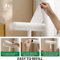 9.5'' Large Lint Roller for Pet Hair with 6 Extendable Handle and Dust-Proof Cover * 5 Refills 300 Sheets, Long Handle Lightweight Extra Sticky Heavy Duty Mop for Cleaning Carpet Floor