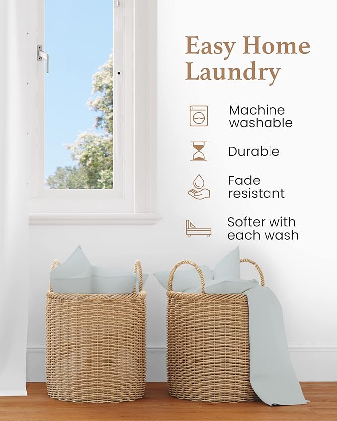 1000 Thread Count Egyptian Cotton Sheets Queen Size, 4 Pc Luxury Sheets Set, Long Staple 100% Cotton Sheets for Queen Size Bed, 16" Deep Pocket Hotel Style Sheets, Sateen Sheets Queen, Light Blue