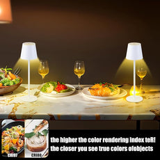 2 Pack Cordless Table Lamp,Portable LED Desk Lamp, 6000mAh Battery Operated, 3 Color Stepless Dimming Up, for Restaurant/Bedroom/Bars/Outdoor Party/Camping/Coffee Shop Night Light