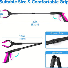 Grabber Reacher Tool - 32” Extra Long Foldable Gripper and Reaching Tool - Heavy Duty Pick Up Stick Grabbers for Seniors, Trash, Surgery Recovery Must Haves Gifts (Black Purple)