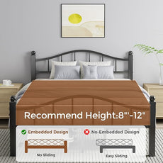 Full Size Bed Frames with Headboard, Noise-Free Design & Underbed Storage Heavy Duty Metal Bed Frames No Box Spring Needed/Tool-Free Assembly