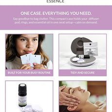 Essence Pearl Travel Case - Wearable Aromatherapy Kit with Nasal Diffuser Rings, Soaking Bay, and 5mL Essential Oil – Portable Wellness Gift Set for On?The?Go Self Care