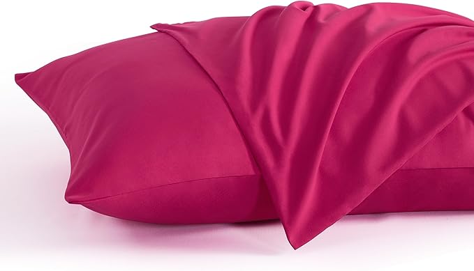 NTBAY Standard Pillow Cases Set of 2, 2 Pack Brushed Microfiber 20x26 Pillow Cases, Soft, Wrinkle, Fade, Stain Resistant Magenta Pillow Cases with Envelope Closure, 20x26 Inches, Magenta