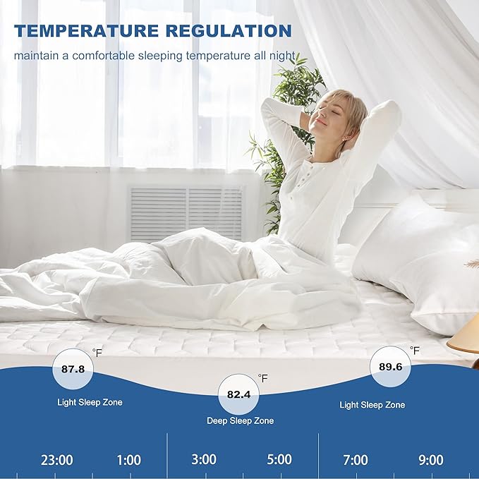 GRT Waterproof Mattress Protector King, Rayon Bamboo Mattress Protector Cooling Breathable, 3D Air Fabric Soft Mattress Cover with 6-26 inches Deep Pocket, Mattress Pad Machine Washable