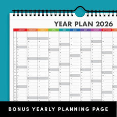 PAPERAGE 2026 Calendar, 12 Months (January 2026 - December 2026), Small (9 in x 11 in), Minimalist Wall and Desk Calendar with Monthly Views, Yearly Plans & Notes Section – Rainbow