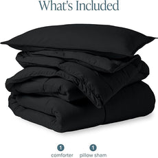 Bare Home Comforter Set - Twin/Twin Extra Long Size - Ultra-Soft - Goose Down Alternative - Premium 1800 Series - All Season Warmth (Twin/Twin XL, Black)