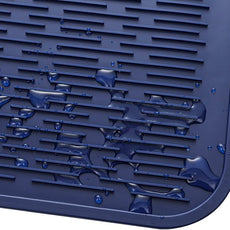 Silicone Dish Drying Mat for Multiple Usage,Easy clean,Eco-friendly,Heat-resistant Silicone Mat for Kitchen Counter or Sink,Refrigerator or Drawer Liner Navy Blue 3XL 28 inches x 18 inches