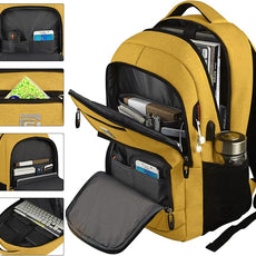 Laptop Backpack,Business Travel Anti Theft Slim Durable Laptops Backpack with USB Charging Port,Water Resistant College Computer Bag for Women & Men Fits 15.6 Inch Laptop and Notebook-Yellow