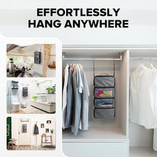 Suitcase Organizer, Travel Luggage Organizer Hanging Shelves Packing Cube Closet/Collapsible Portable Travel Organizer for Carry-on