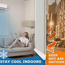 MAXTID Easy to Install 32 Inch Door Draft Stopper - White Foam and Polyester Door Seal