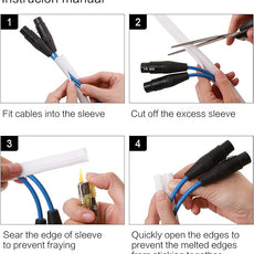 Alex Tech 10ft - 1/2 inch Cord Protector Wire Loom Tubing Cable Sleeve Split Sleeving for USB Cable Power Cord Audio Video Cable - Protect Cat from Chewing Cords - White