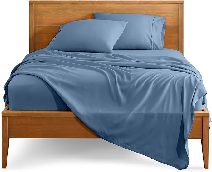 Bare Home Twin XL Sheet Set - College Dorm Size - Luxury 1800 Ultra-Soft Microfiber Twin Extra Long Bed Sheets - Deep Pockets - Easy Fit - Extra Soft - 3 Piece Set - Bed Sheets (Twin XL, Coronet Blue) BareHome