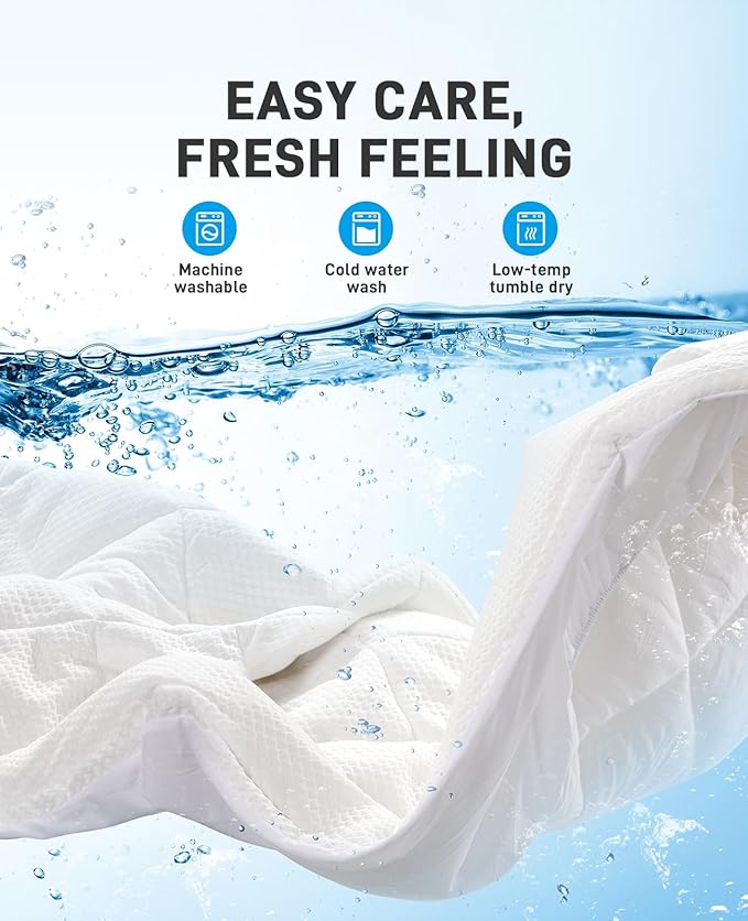 PERLECARE Dual Layer 4 Inch Queen Mattress Topper for Back Pain, 2.5 Inch Cooling Egg Crate Gel Memory Foam Plus 1.5 Inch Pillow Top Cover, Medium Firm with Deep Pocket