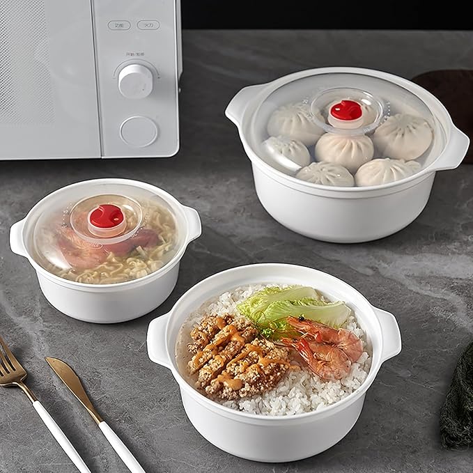 Microwave Bowls with Lids Microwave Safe Bowls Microwavable Dishes for Heating Food, Dorm Kitchen Essentials, Cookware Kitchen Supplies, BPA Free