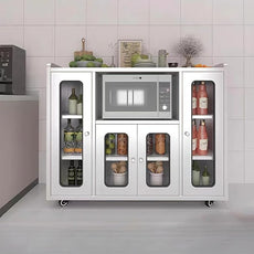 ZZV Stainless Steel Storage Cabinet, Rolling Kitchen Cabinet with Wheels, Heavy Duty Floor Cabinet for Kitchen, Garage, Restaurant, Outdoor, No Assembly Required, D14.18 x W47.25 x H42.92