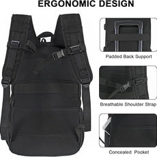 WOLT Laptop Backpack with USB Charging Port Fits Up to 17 Inch Laptop, College Backpack for Men Women, Computer Business Bookbag, Black