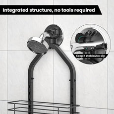 Shower Caddy Hanging (Black), Adjustable Anti-Swing-Over The Shower Head Caddy, 4 Tier Height Bathroom Storage Organizer Bathroom Shelves Basket Rack Shower Caddies (4Tier)