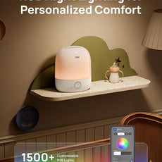 DREO Humidifier 409S, Humidifiers for Bedroom Baby, Ultra Quiet 28dB & 3L Top Fill Cool Mist Humidifier for Nursery, Smart Air humidifier for Plants, 1500+ RGB Night Light & Sleep Routine Trainer